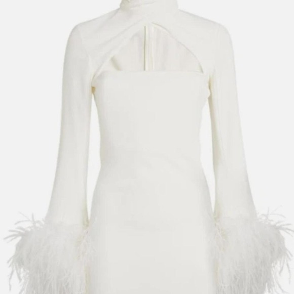 Jardin Vue Feather Solid High Neck Midi Dress - Picture 1 of 7
